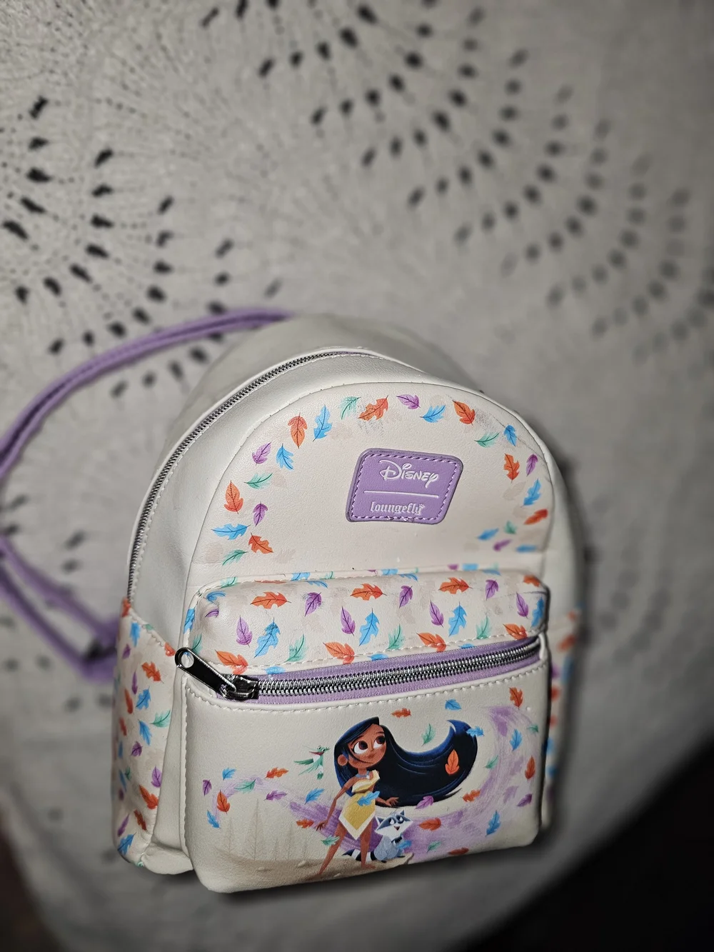 Loungefly Kids Mini Backpack - White with Multicolor Feathers